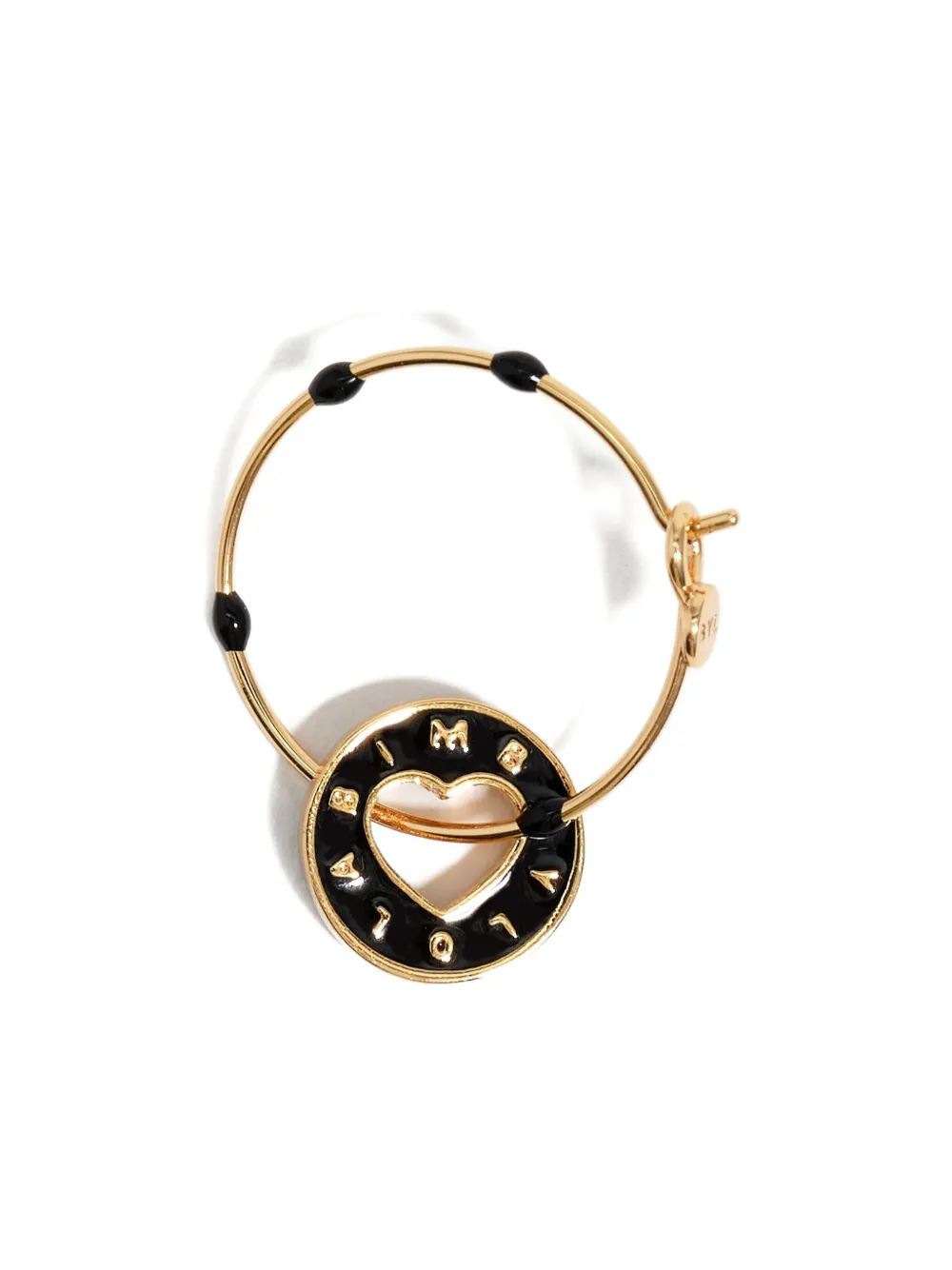 Bimba Y Lola Heart-charm Hoop Earrings In Gold