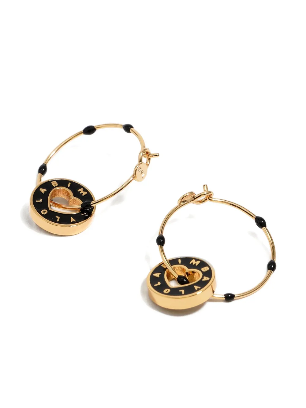 Bimba Y Lola Heart-charm Hoop Earrings In Gold