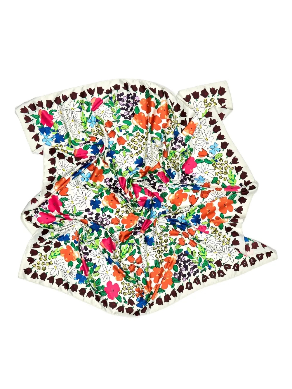 Bimba Y Lola Floral-print Square Scarf In Multi