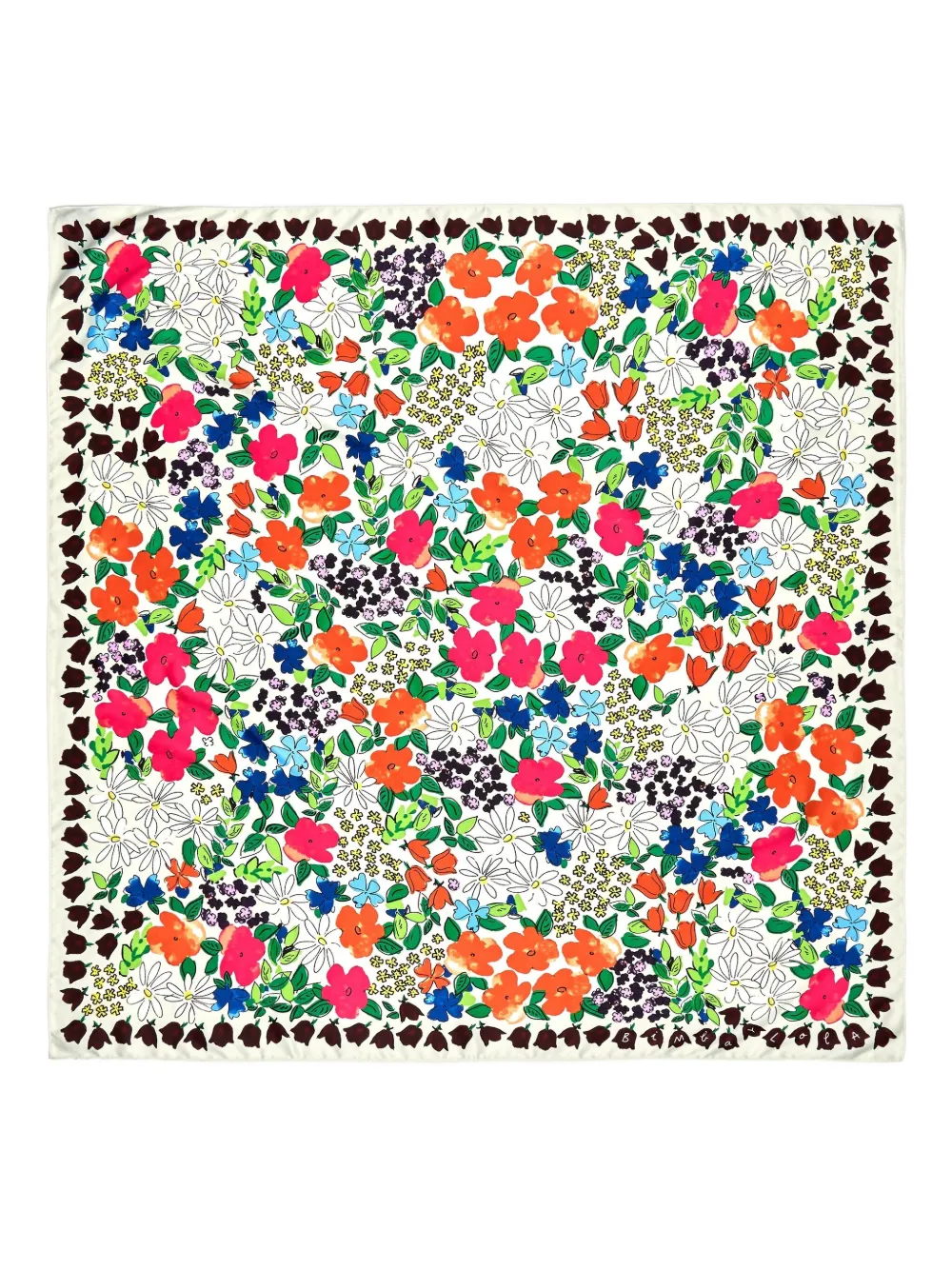 Bimba Y Lola Floral-print Square Scarf In Multi