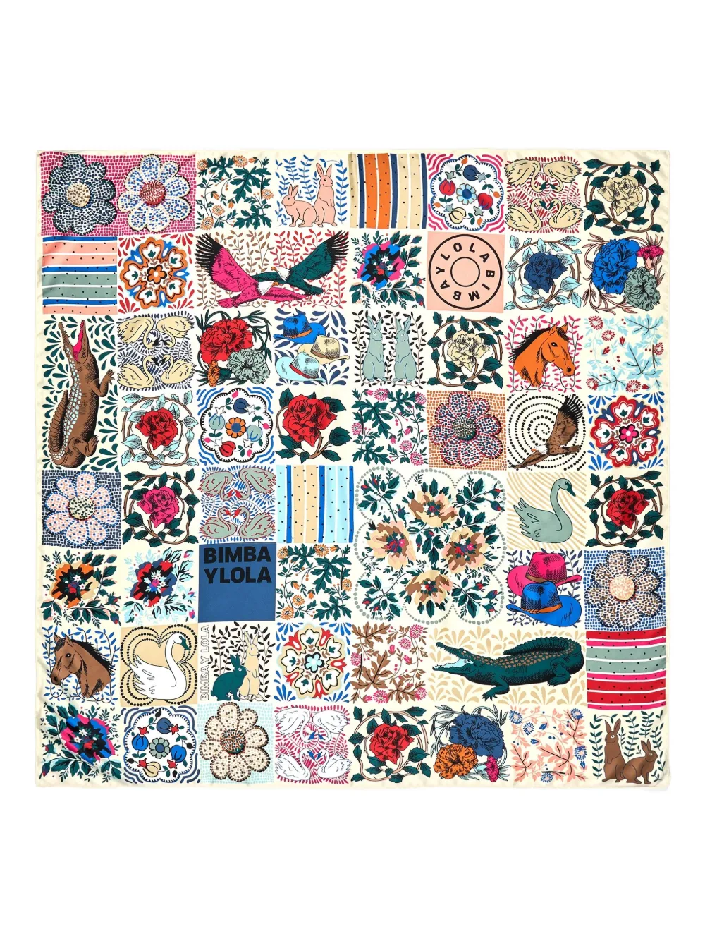Bimba Y Lola Mosaic-print Scarf In Multi