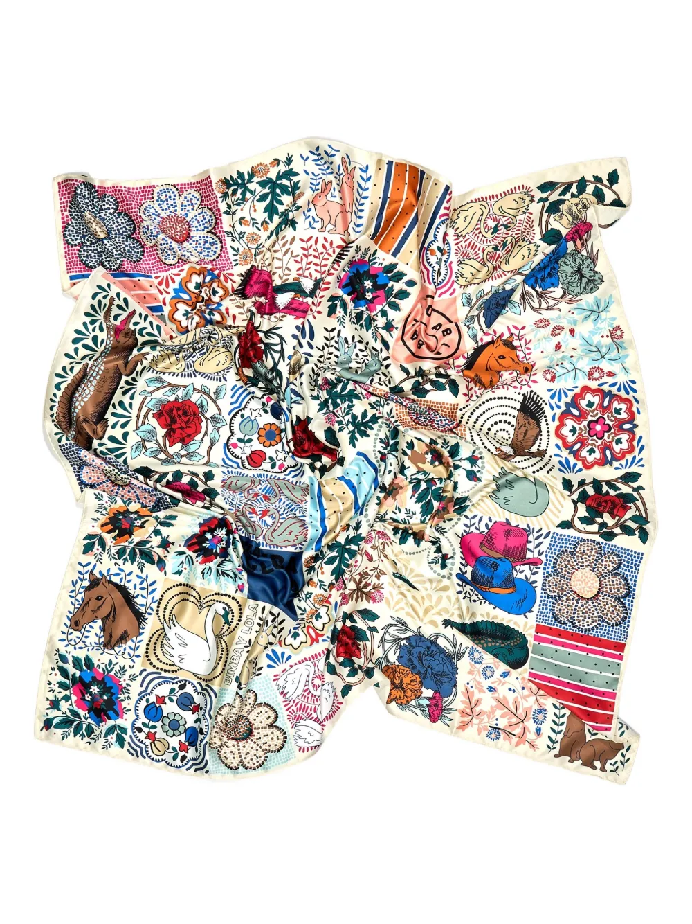Bimba Y Lola Mosaic-print Scarf In Multi