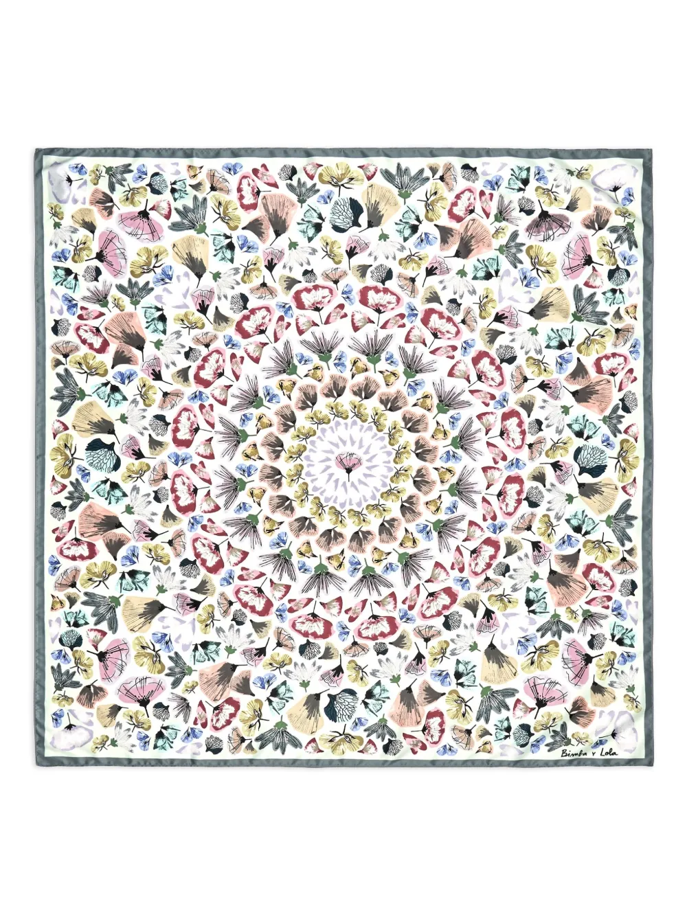 Bimba y Lola floral-print scarf | White | Image 1