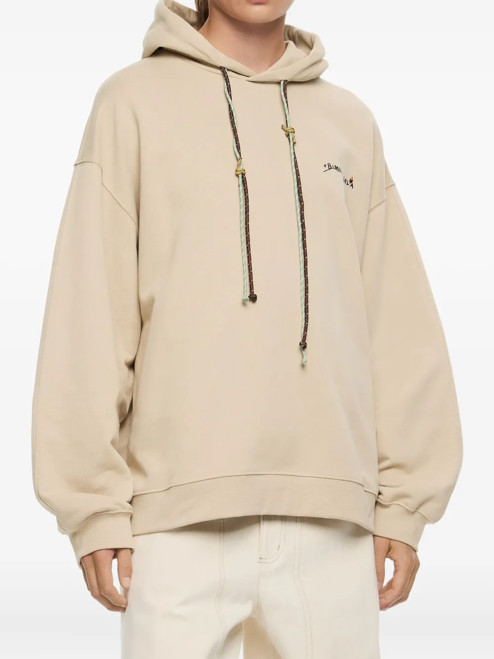 Bimba Y Lola Graphic-print Cotton Hoodie In Neutral