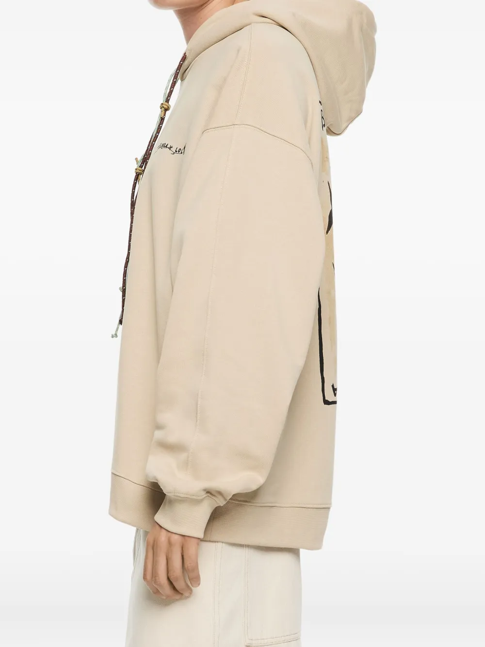 Bimba Y Lola Graphic-print Cotton Hoodie In Neutral