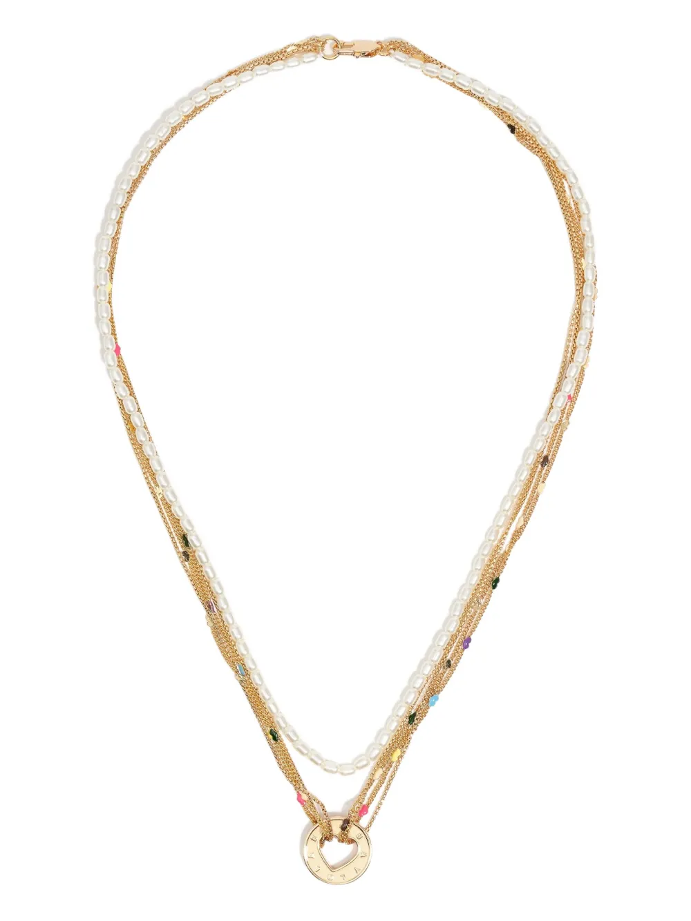 Bimba Y Lola Pearl-heart Necklace In Gold