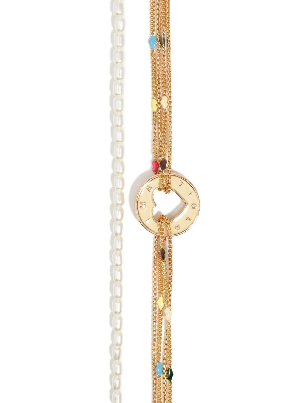 Bimba Y Lola Multi-chain Necklace With Logo In Gold