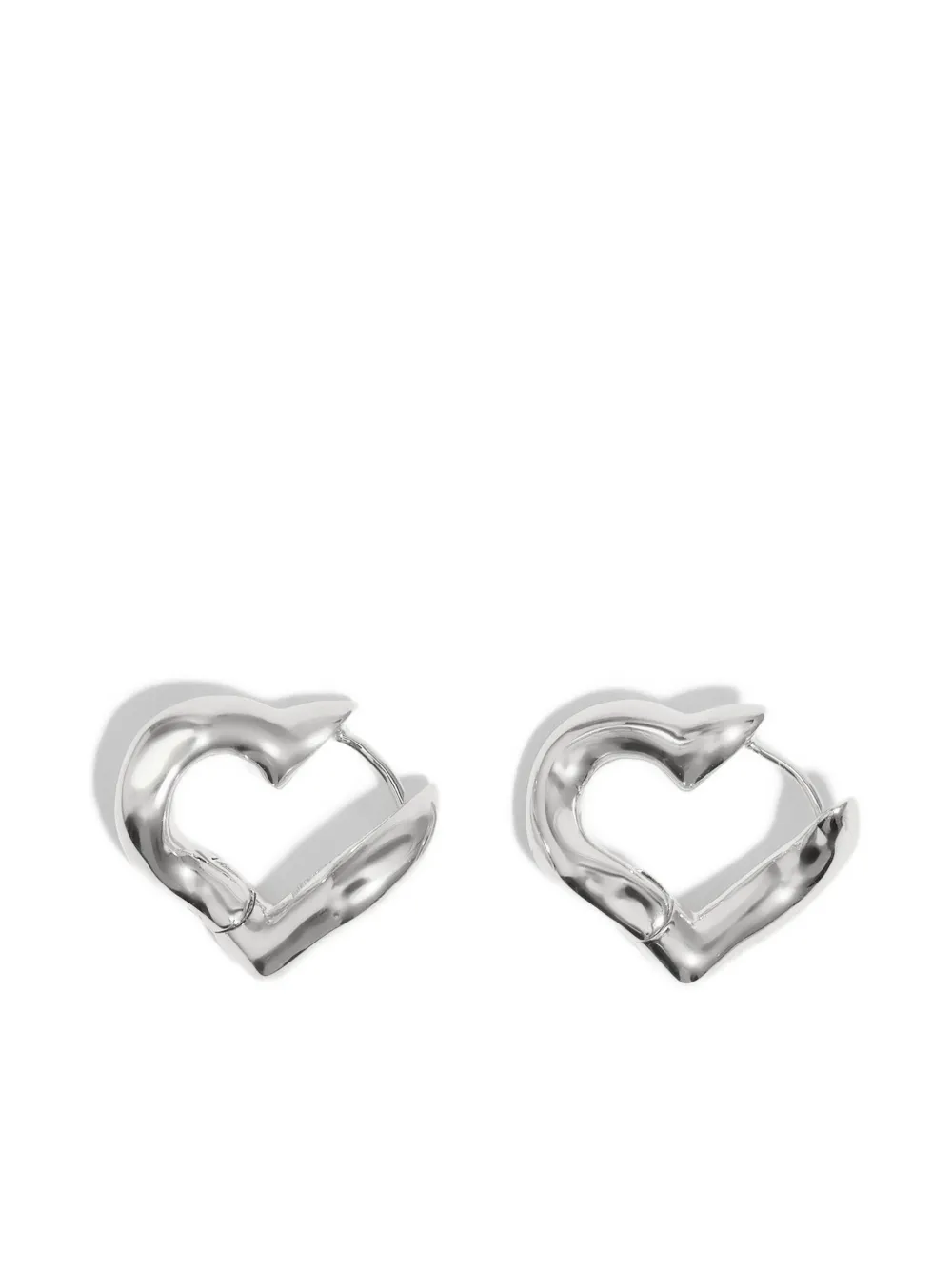 Bimba Y Lola Heart Hoop Earrings In Metallic