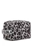 Bimba y Lola leopard-print double-zip make-up bag - Grey