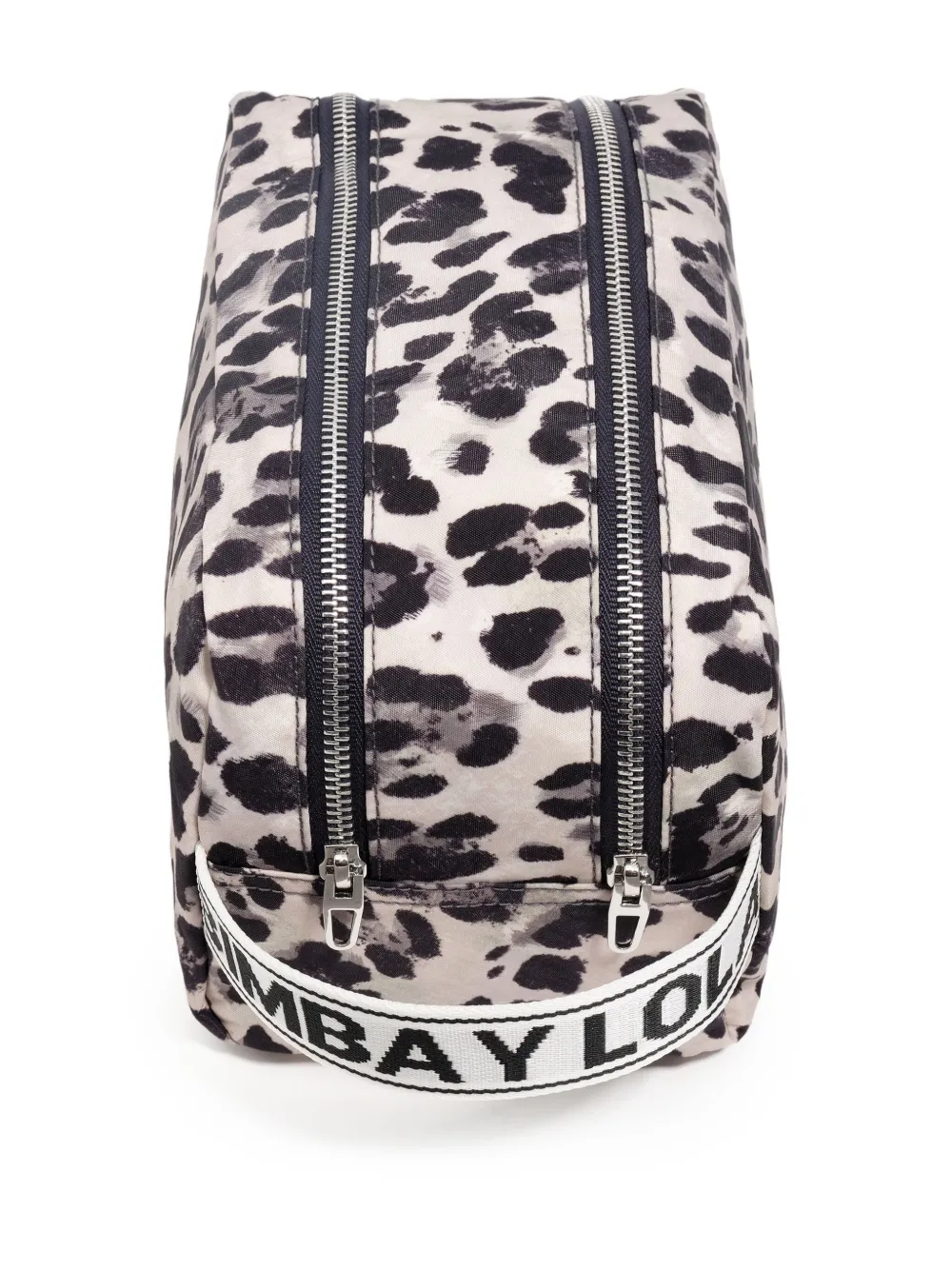 Bimba y Lola Make-up tas met luipaardprint en dubbele rits Grijs