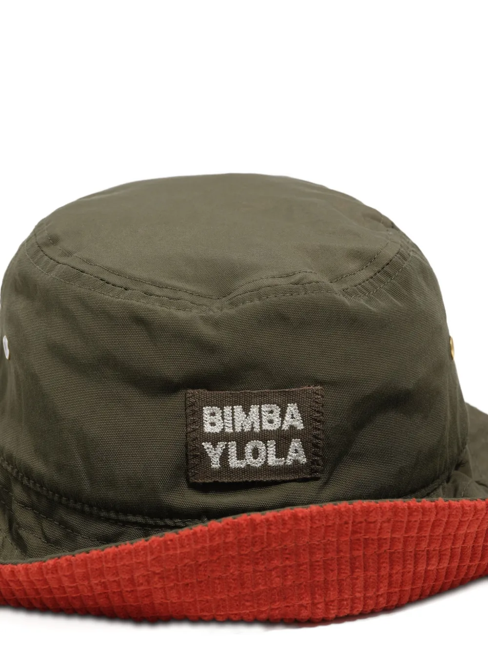 Bimba Y Lola Logo-patch Corduroy-trimmed Hat In Green
