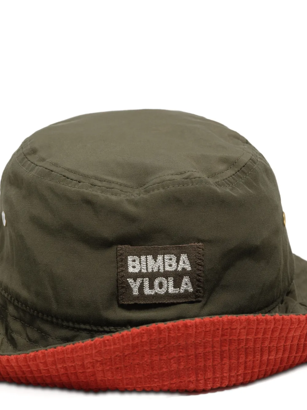 Bimba Y Lola Logo-patch Corduroy-trimmed Hat In Green