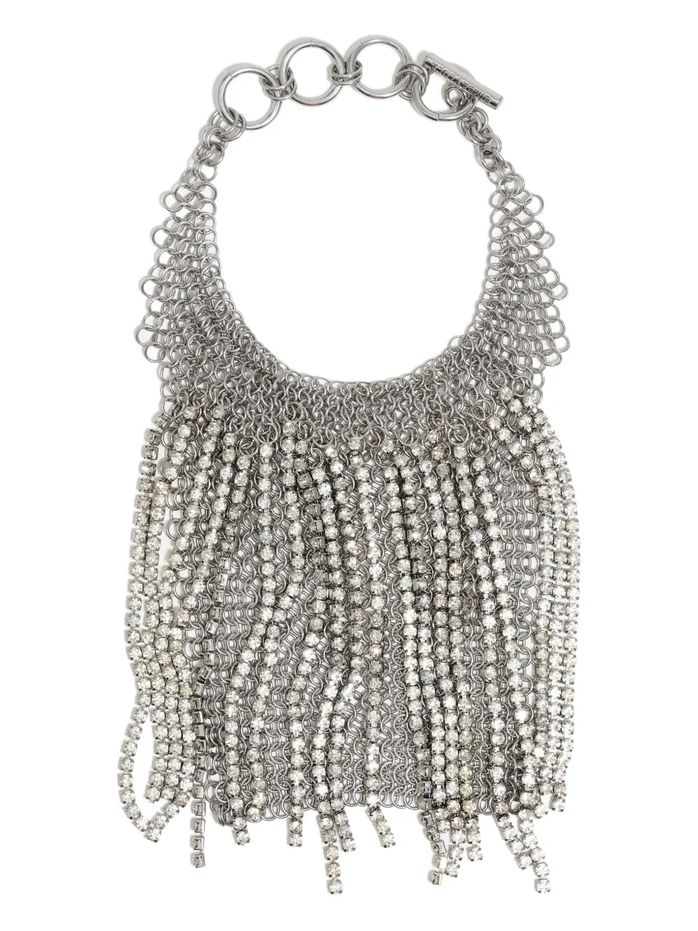 Bimba Y Lola Crystal-embellished Chain-link Necklace In Silver