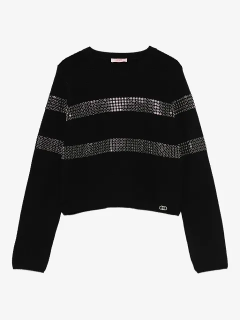 LIU JO embellished-stripe sweater