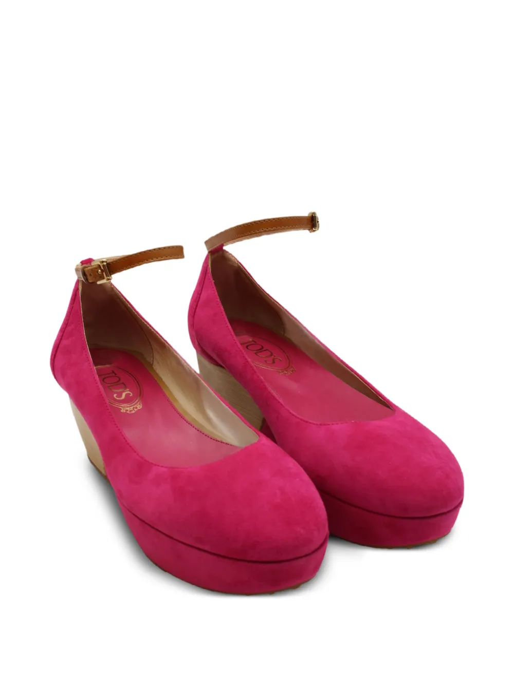 Tod's Vintage Pumps met sleehak en enkelbandje - Roze