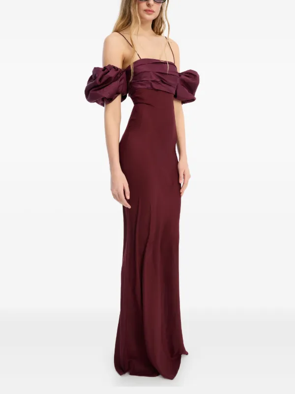 Rotate By Birger Christensen Chiffon Puff-sleeve Dress - Red