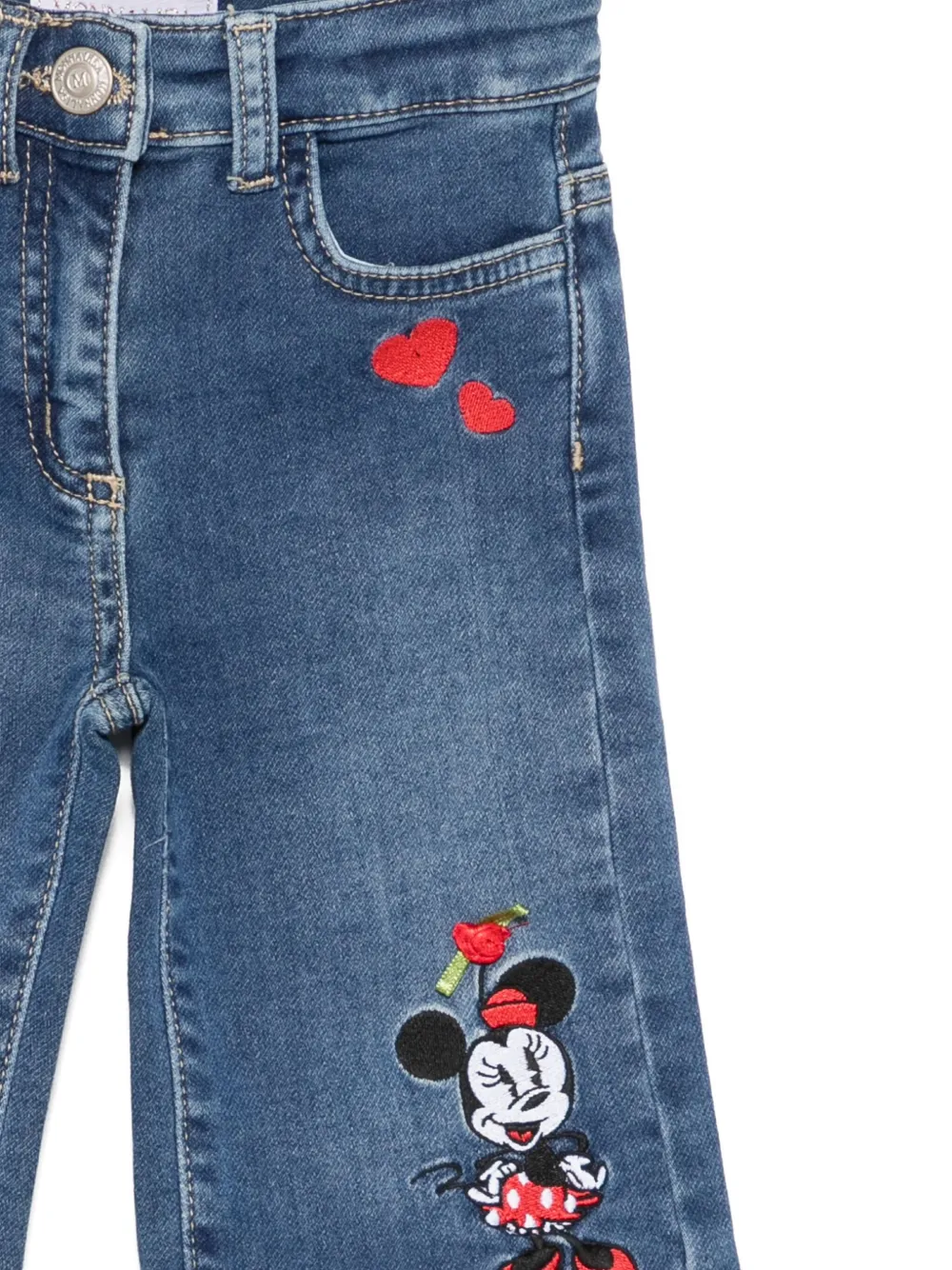 Monnalisa Minnie-mouse Ruffled Trousers In Blue