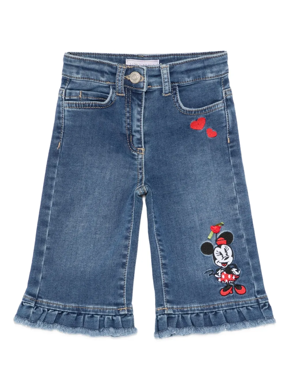 Monnalisa Minnie-mouse ruffled trousers | Blue | Image 1