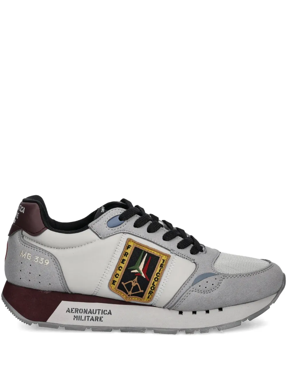 Aeronautica Militare embroidered patch sneakers - Grigio