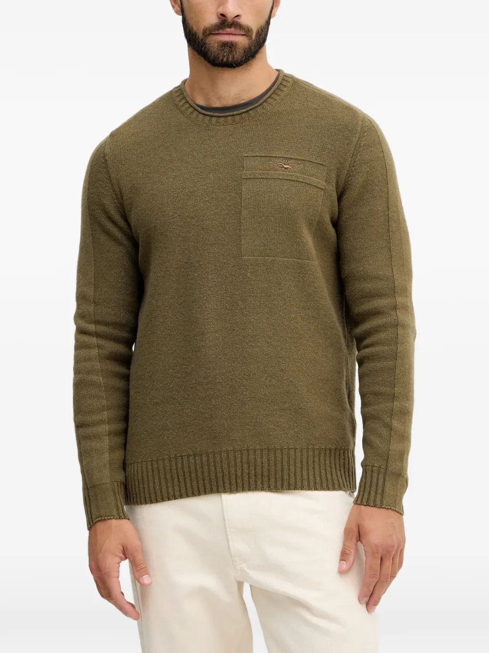 Aeronautica Militare logo-detail sweater - Verde