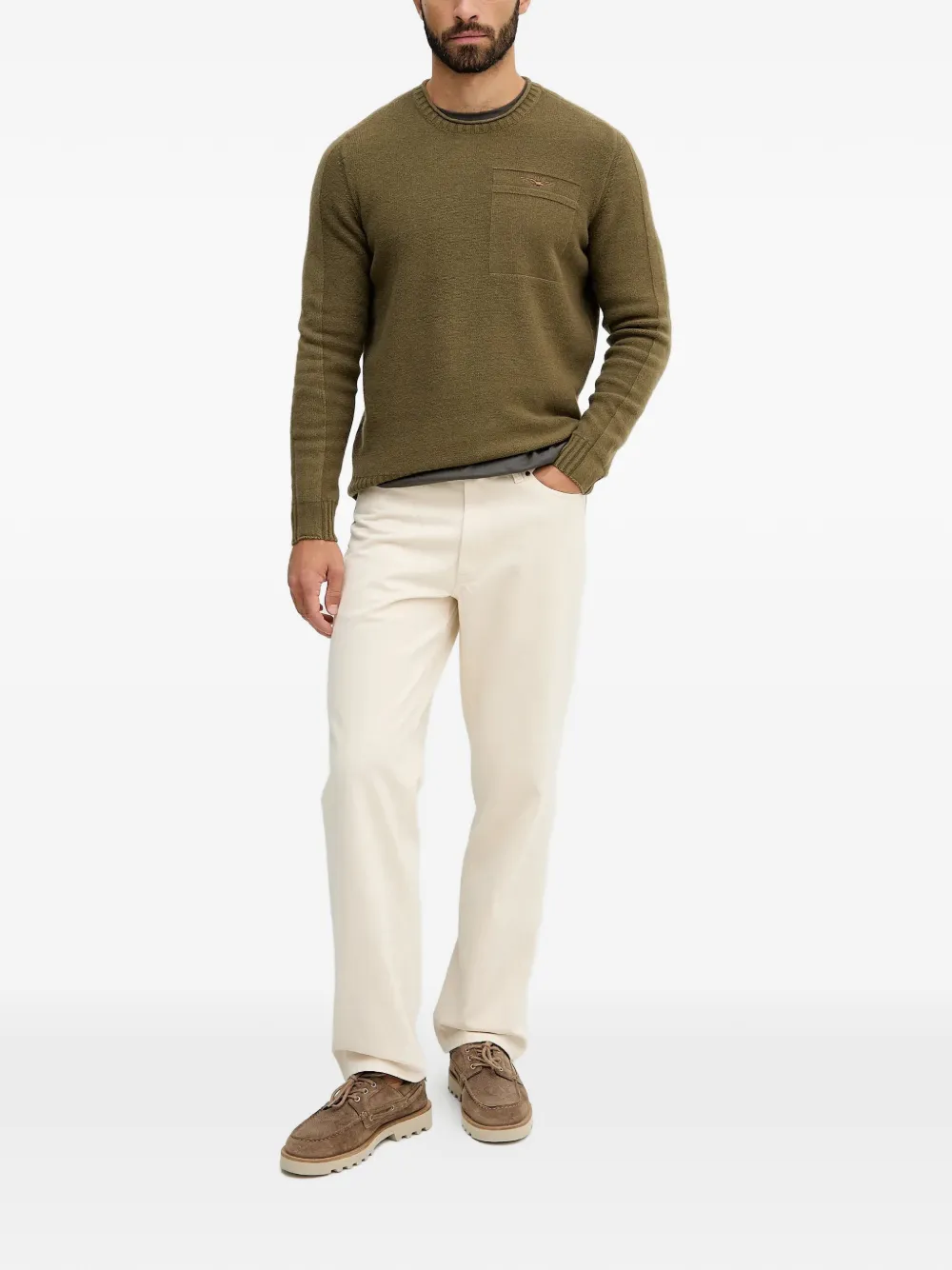 Aeronautica Militare Trui met logodetail - Groen