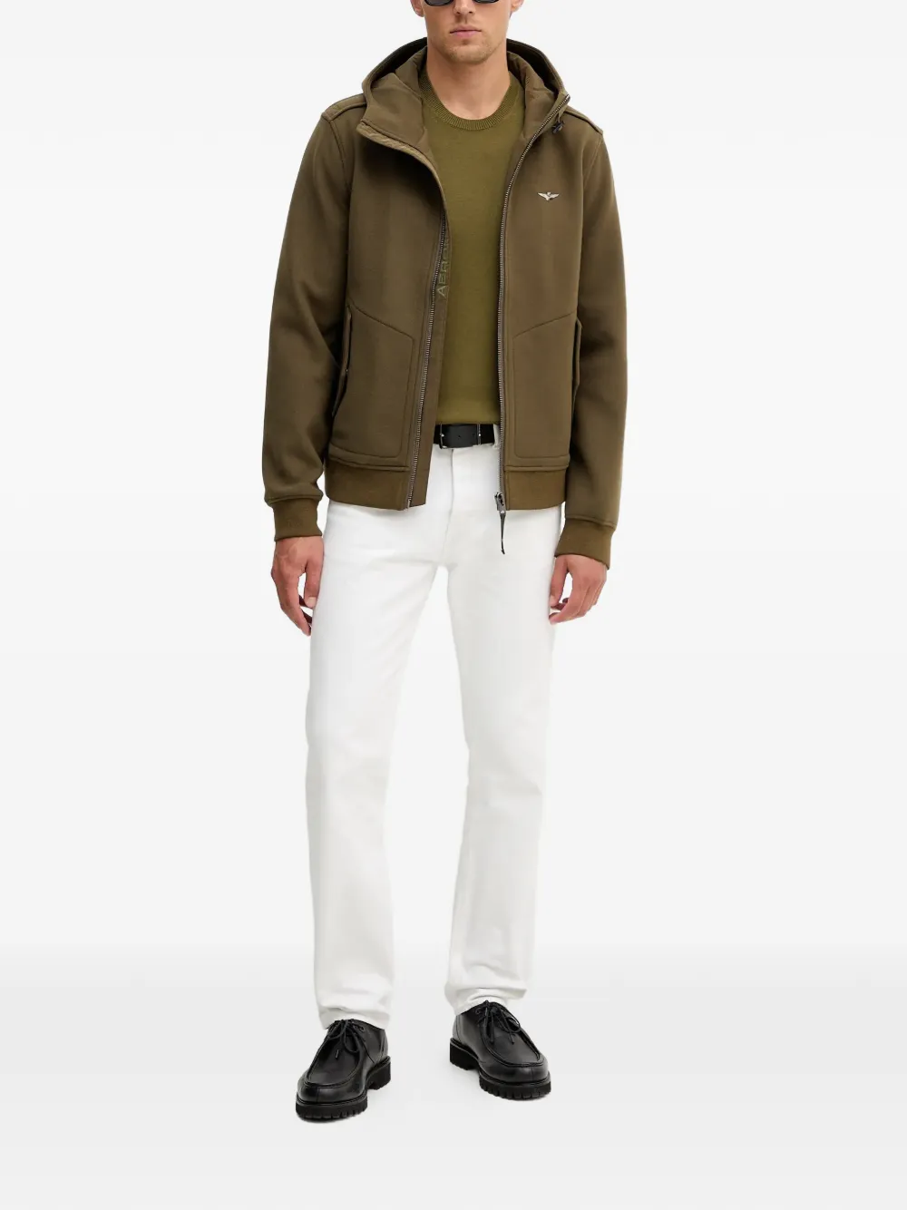 Aeronautica Militare Sweater met borduurwerk en ronde hals - Groen