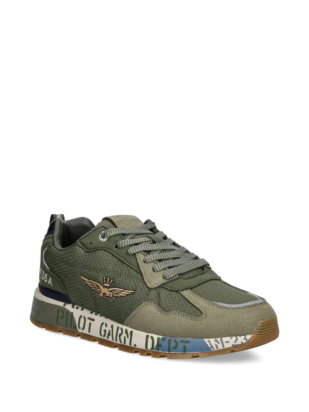 Aeronautica Militare Sneakers met logo afwerking Groen