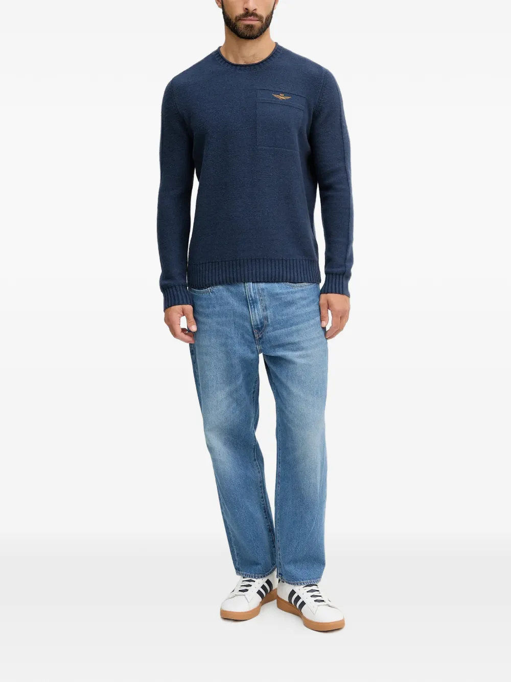 Aeronautica Militare Trui met logodetail - Blauw