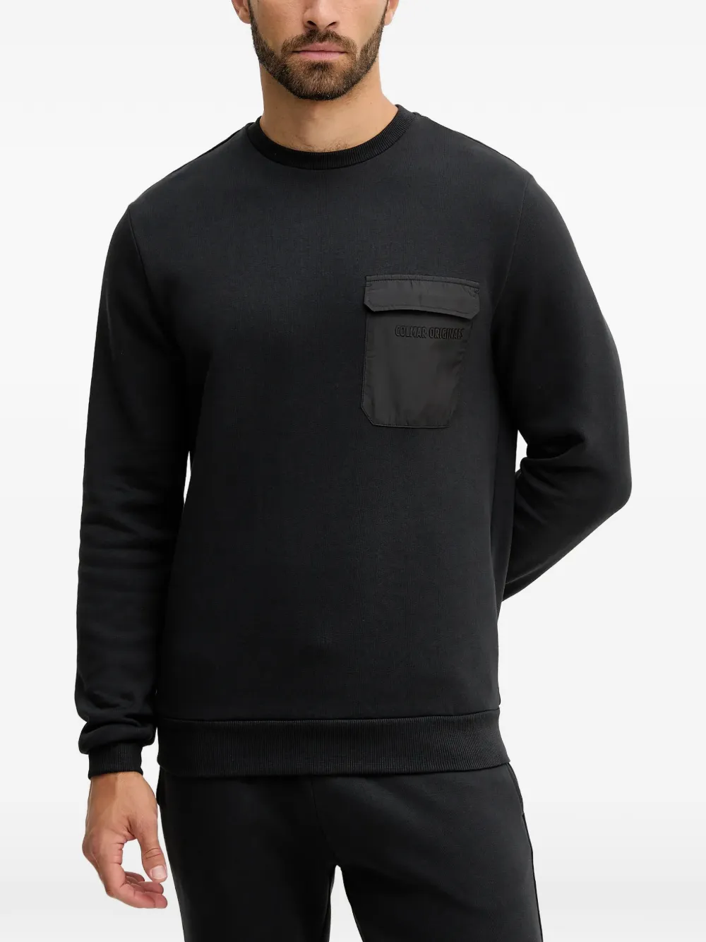 Colmar chest-pocket crew-neck sweatshirt - Nero