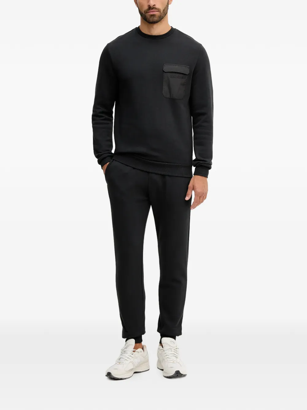 Colmar chest-pocket crew-neck sweatshirt - Zwart