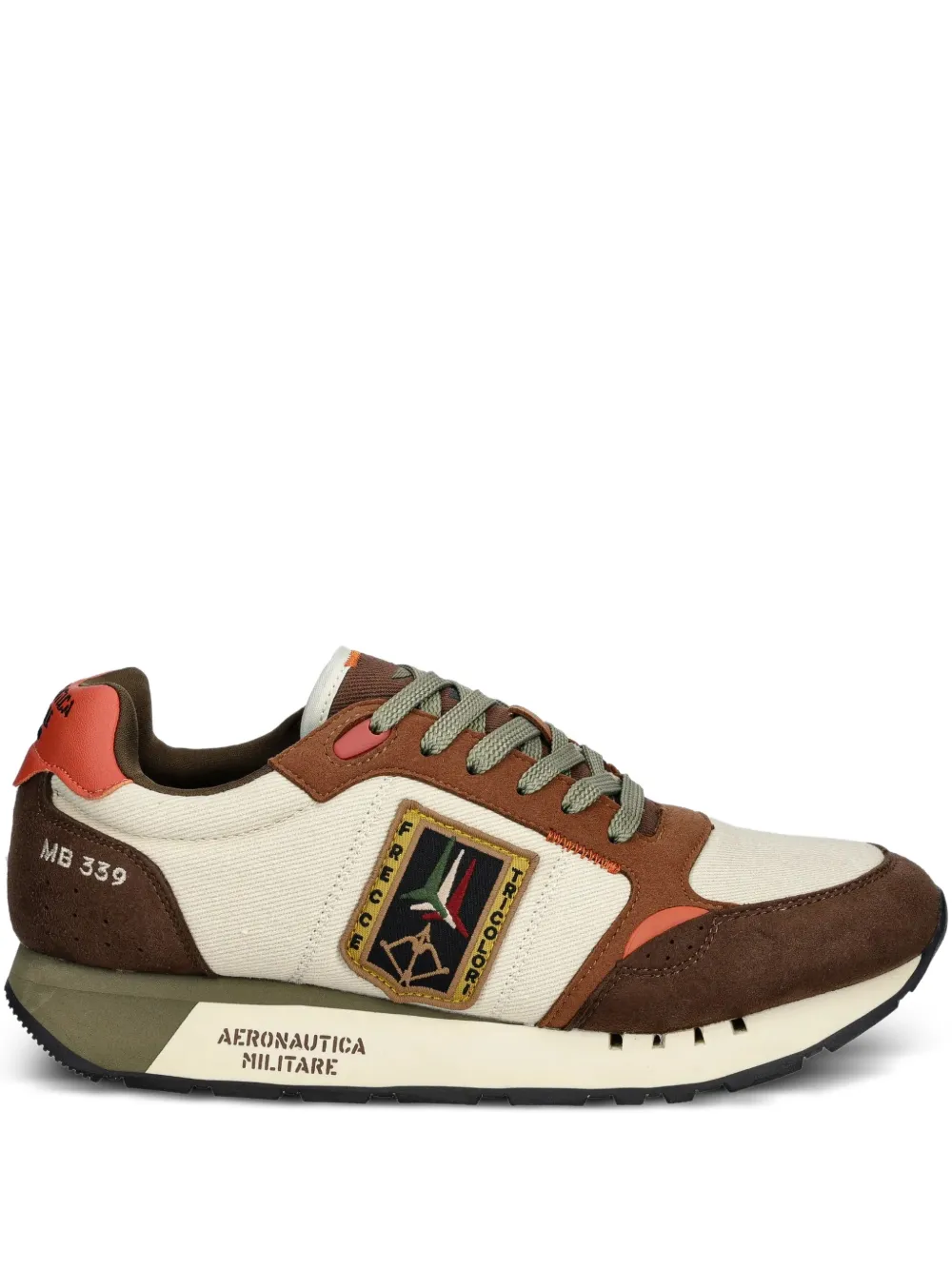 Aeronautica Militare Sneakers met borduurwerk Beige