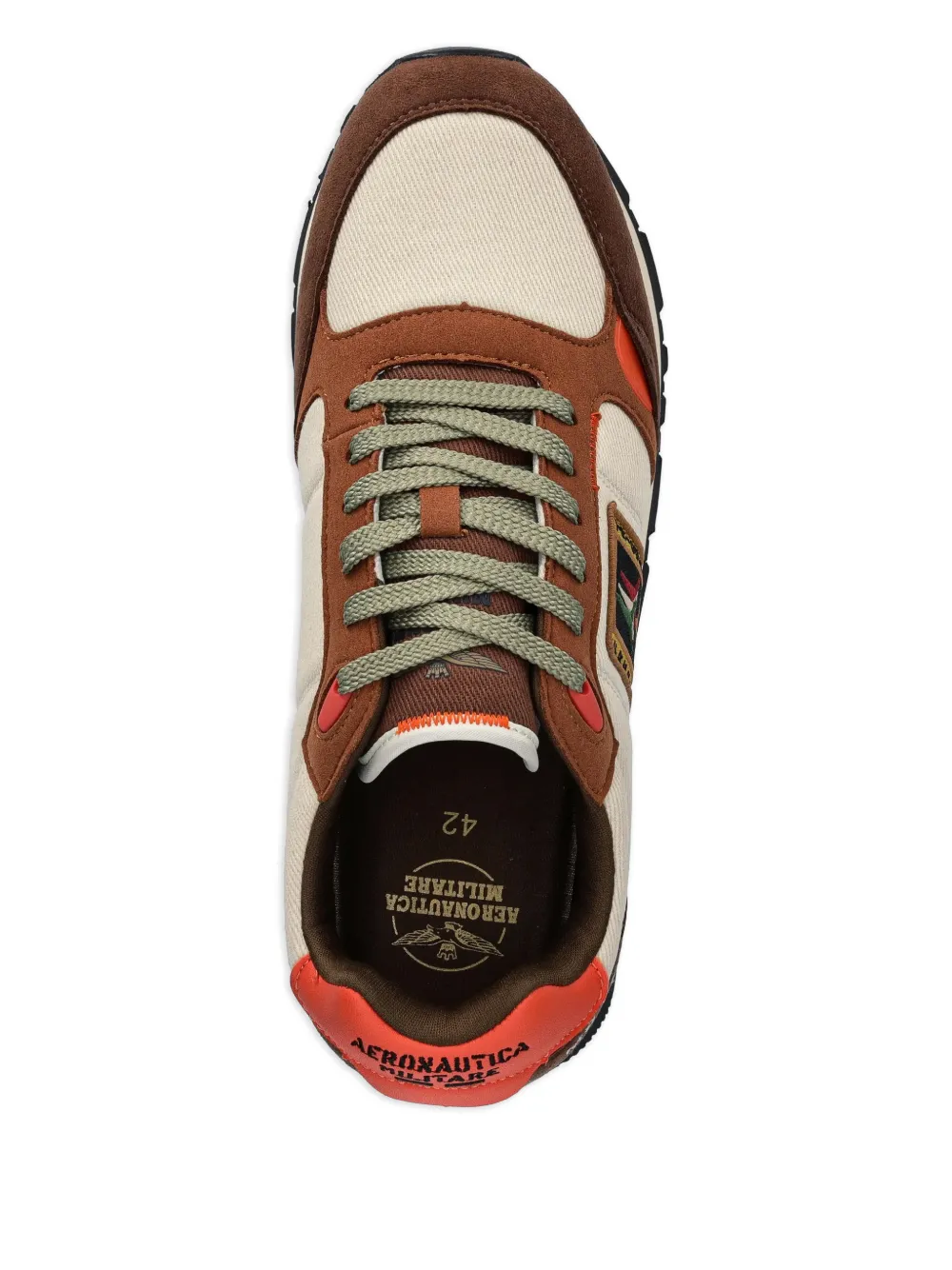 Aeronautica Militare Sneakers met borduurwerk Beige