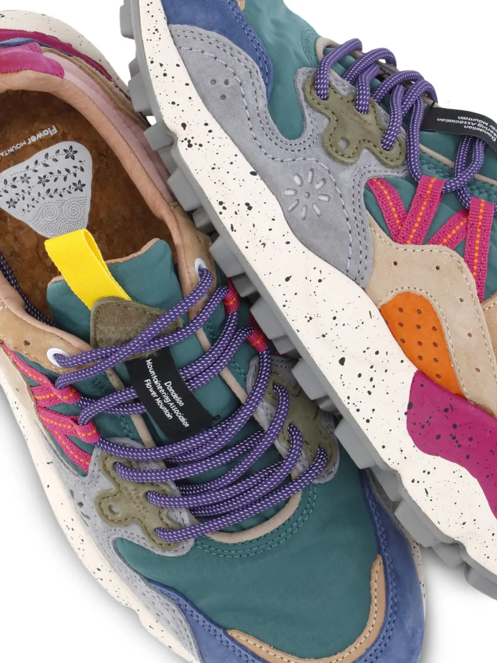 Flower Mountain Yamano 3 Sneakers In Suede And Technical Fabric In Multi