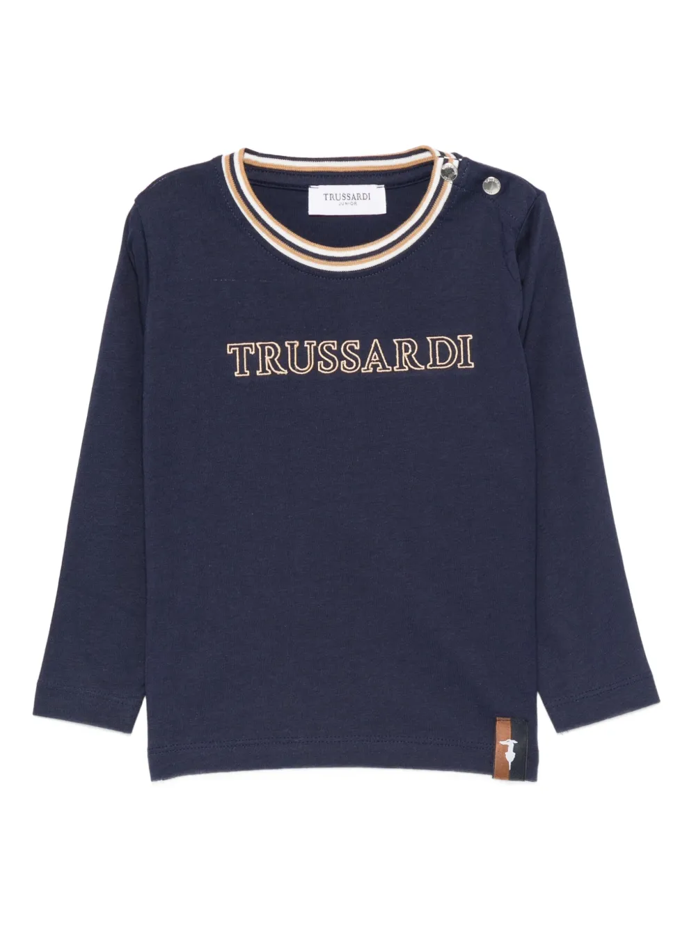 TRUSSARDI JUNIOR logo-embroidered long-sleeve T-shirt | Blue | Image 1