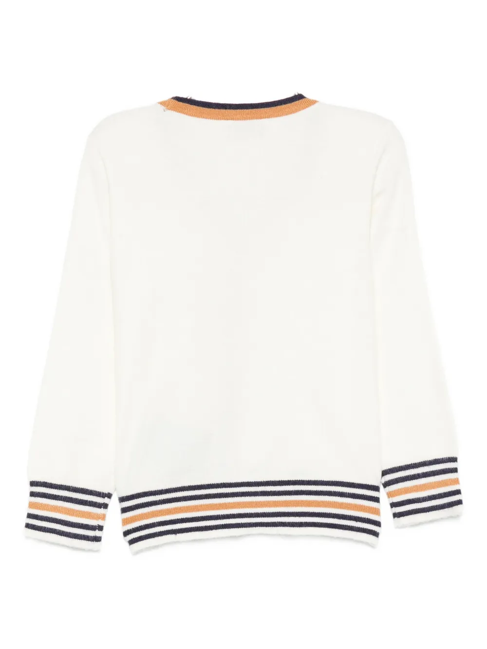 Trussardi Junior Stripe-trimmed Cardigan In White
