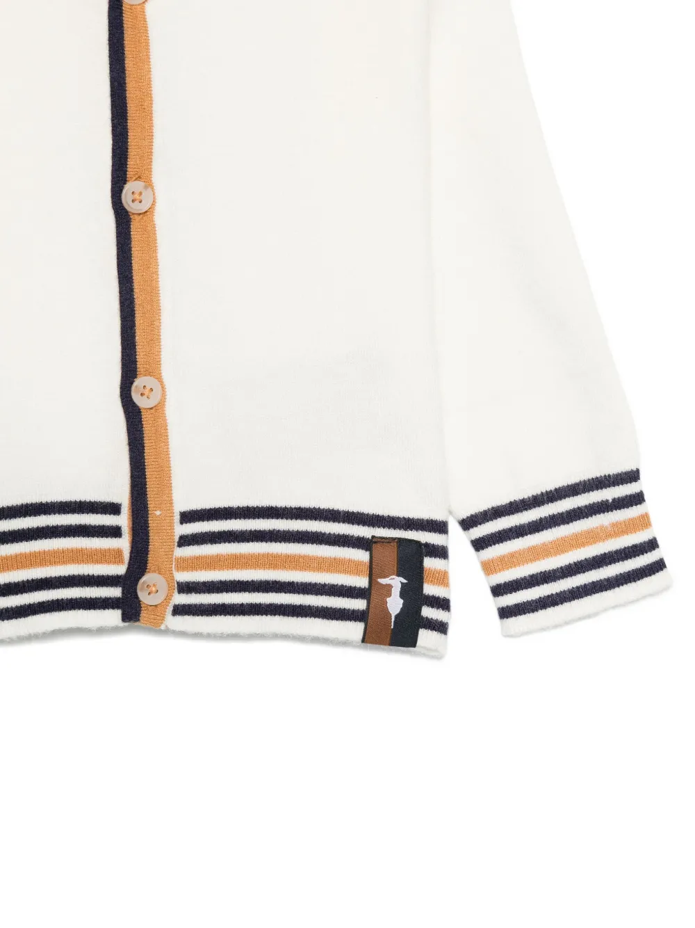 Trussardi Junior Stripe-trimmed Cardigan In White