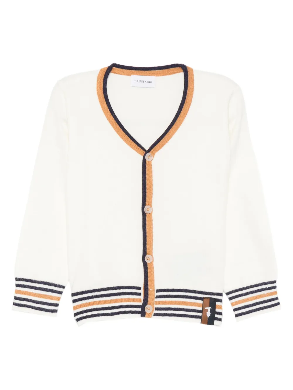 TRUSSARDI JUNIOR stripe-trimmed cardigan | White | Image 1