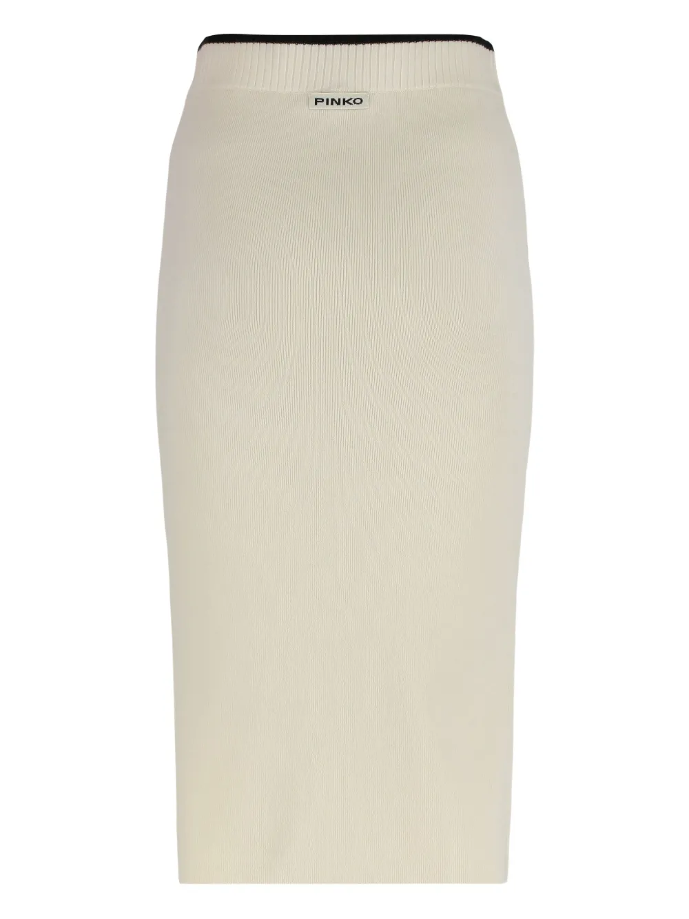Pinko Nuova Guinea Ribbed Knit Skirt In White