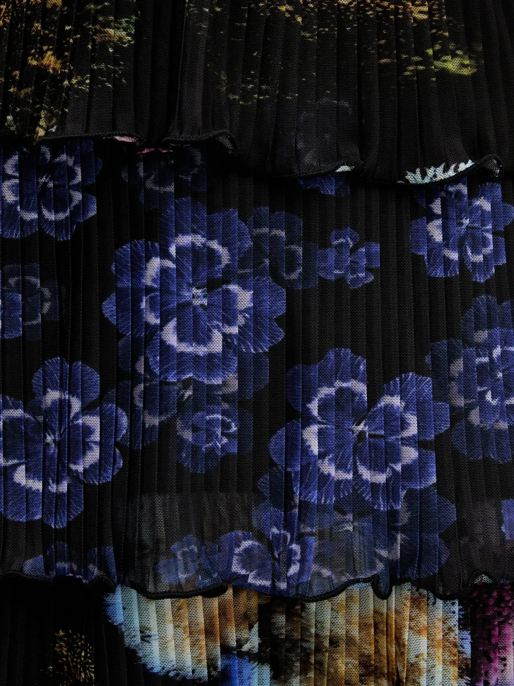 Desigual Mini-jurk met plooien en bloemenprint Zwart