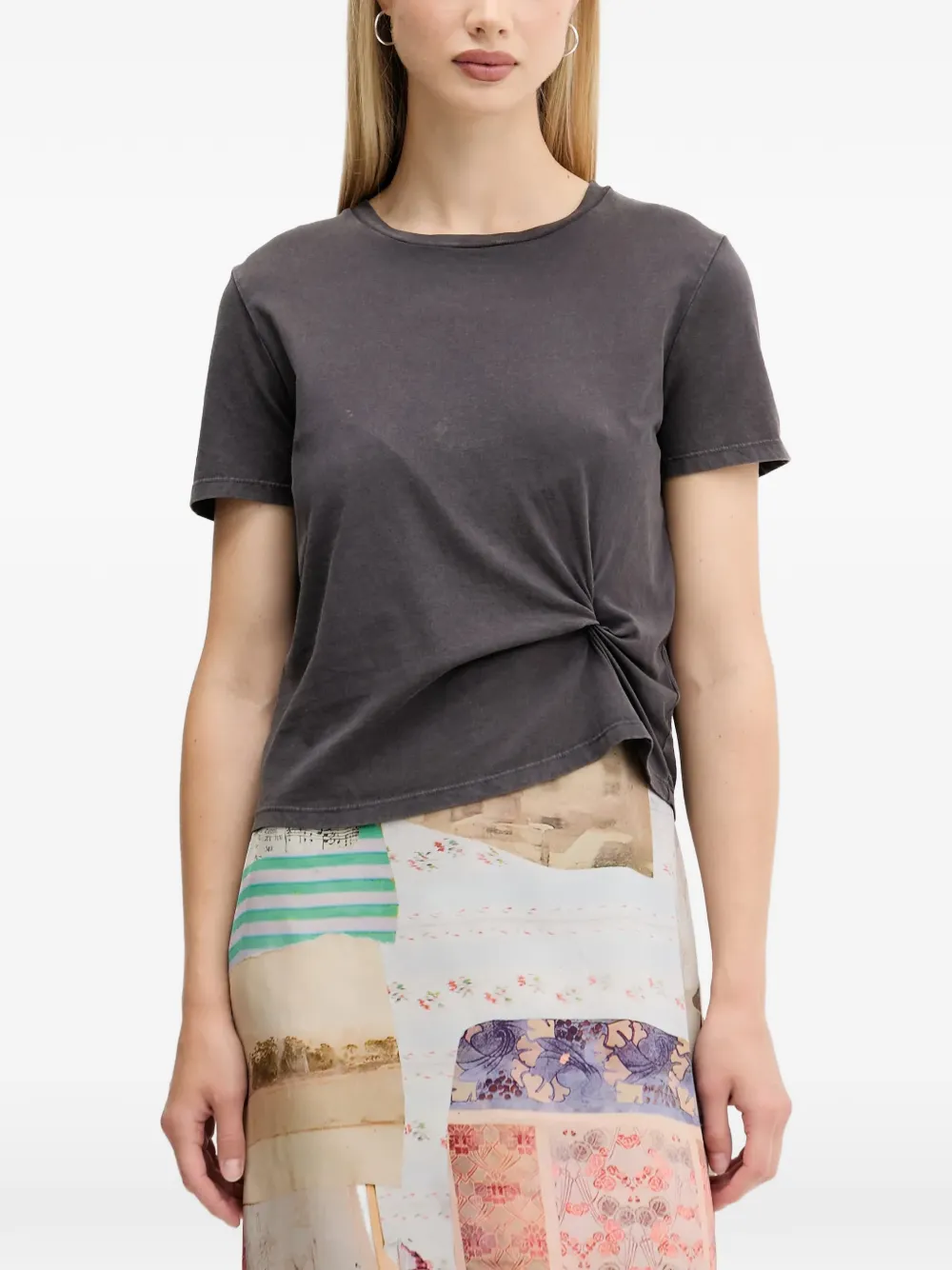 Desigual Midi-jurk met patchwork en kant Beige