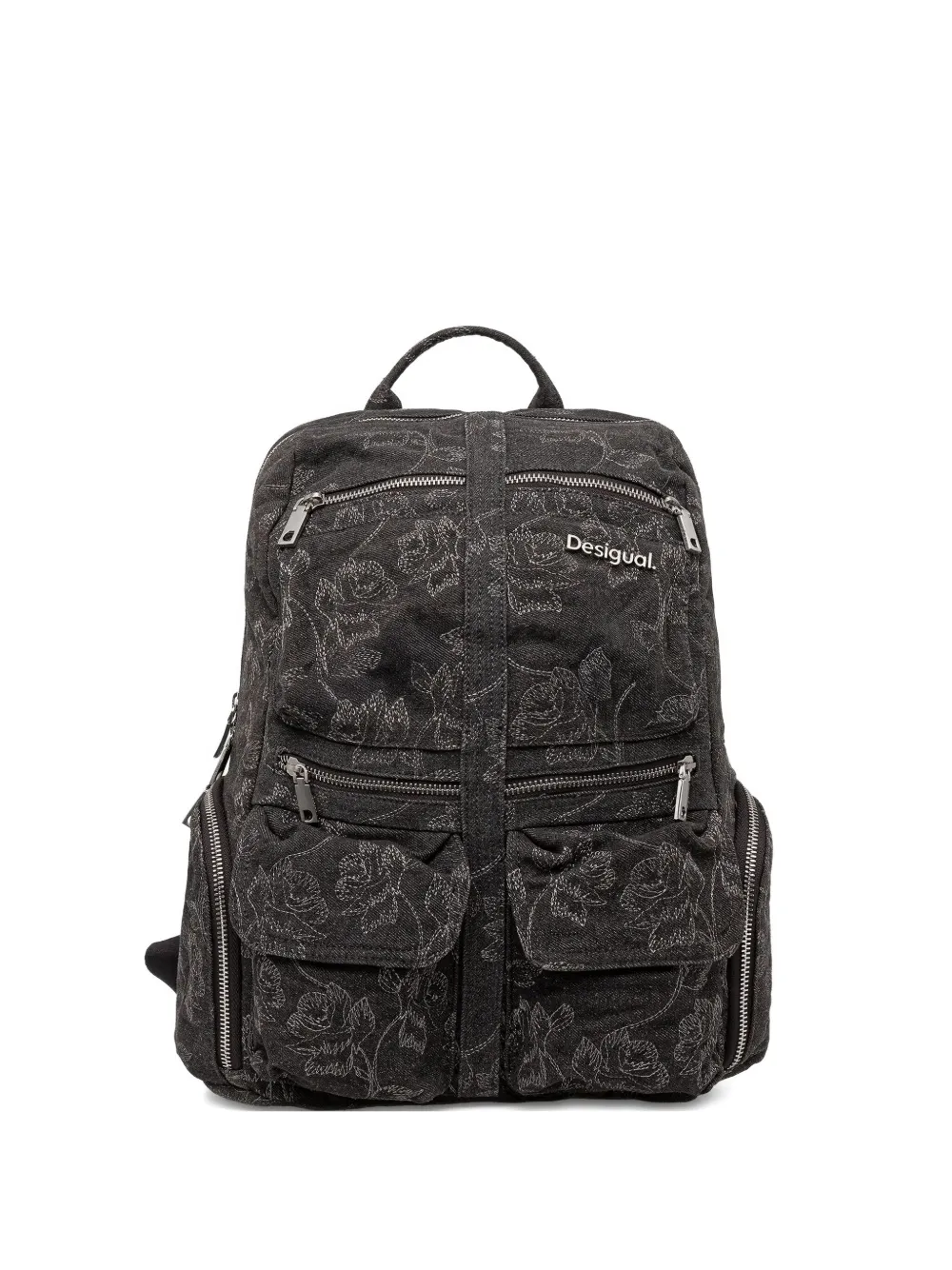Desigual floral-pattern zip-pocket backpack - Nero