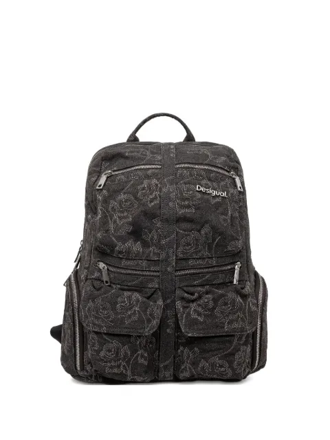 Desigual floral-pattern zip-pocket backpack