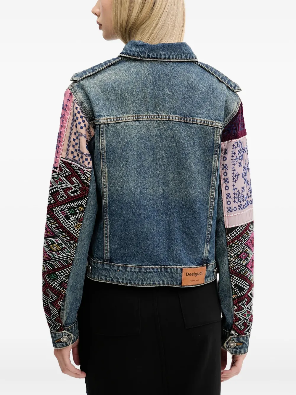 Desigual Spijkerjack met knoop Blauw