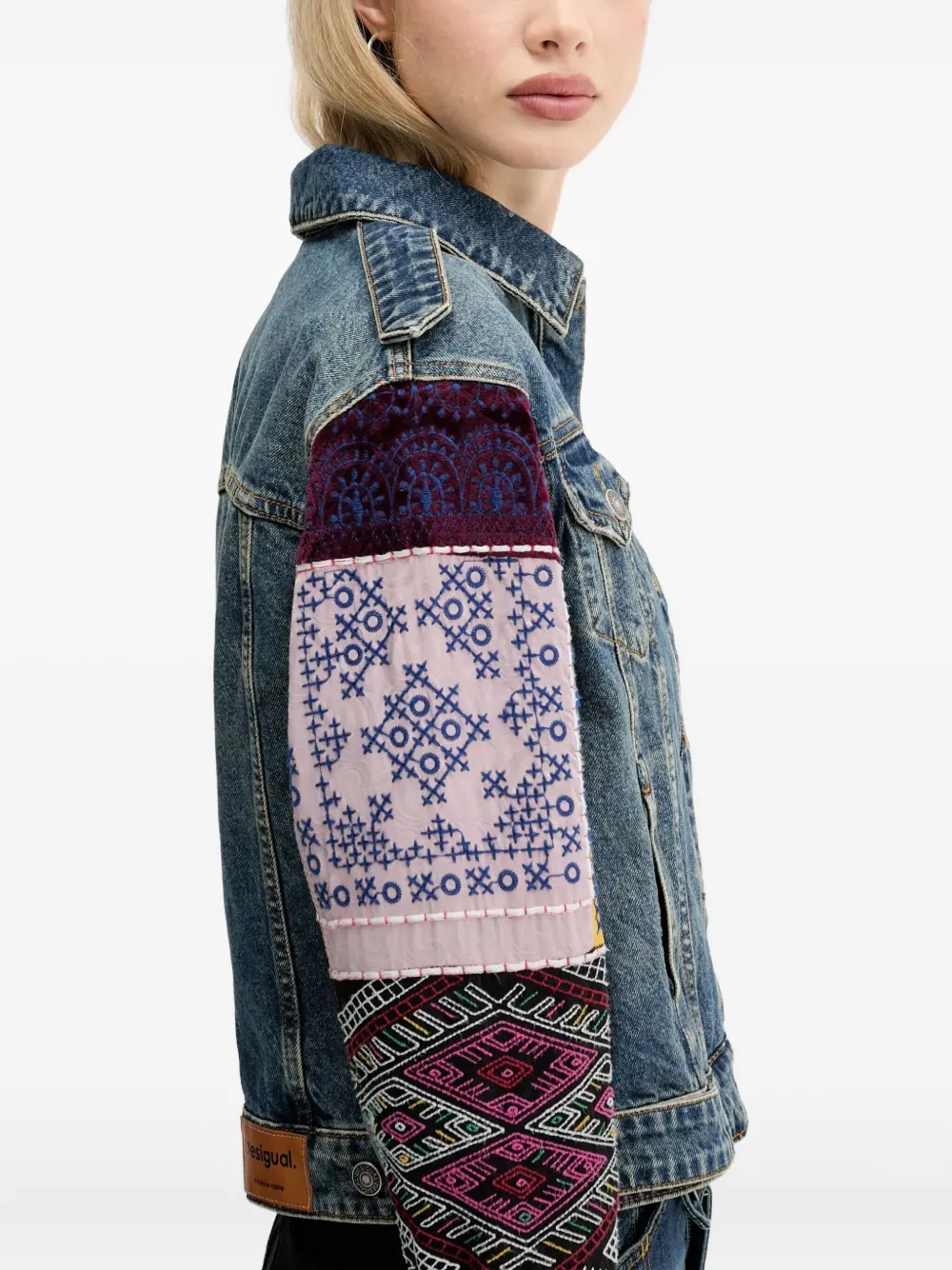 Desigual Spijkerjack met knoop Blauw