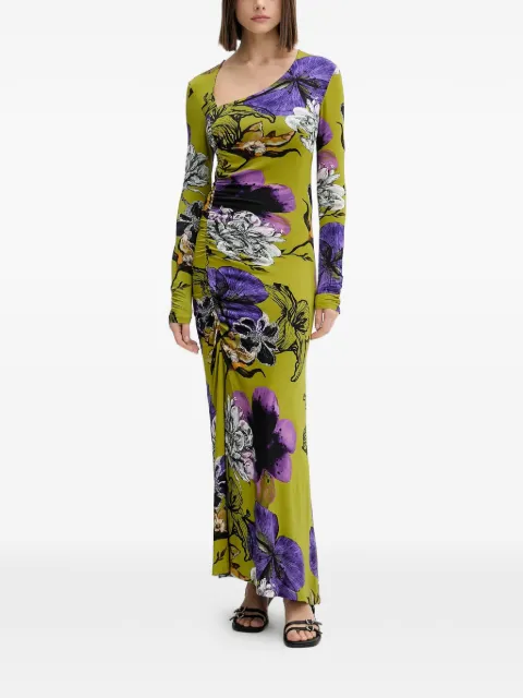 Desigual floral gathered maxi dress