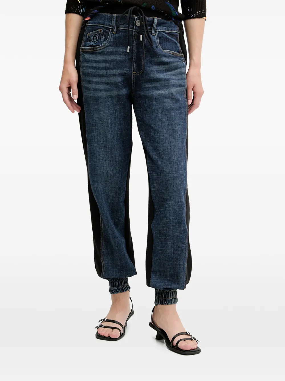 Desigual logo patch jeans - Blau