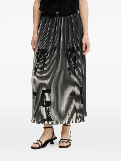 Desigual pleated printed midi skirt