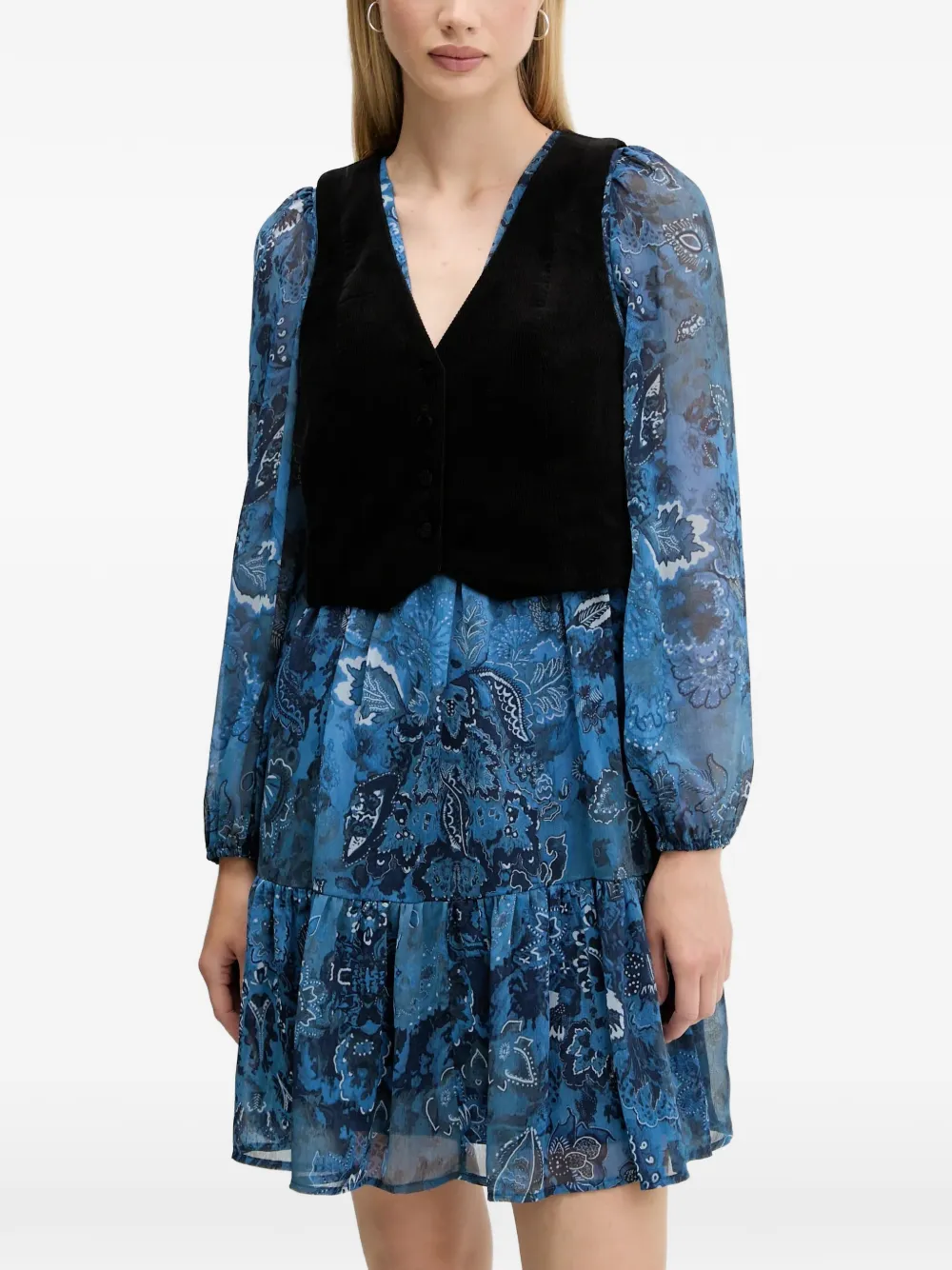 Desigual Mini-jurk met paisley-print Blauw