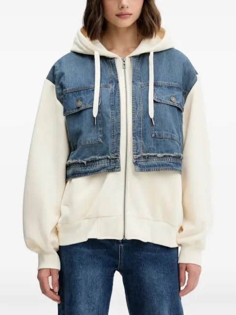 Desigual hooded pocket denim sweatshirt