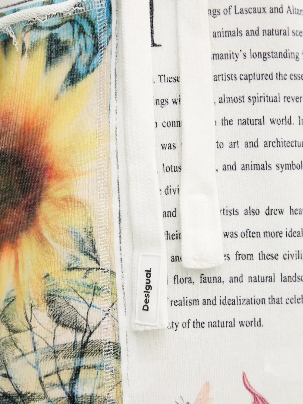 Desigual Sunflower hoodie Wit